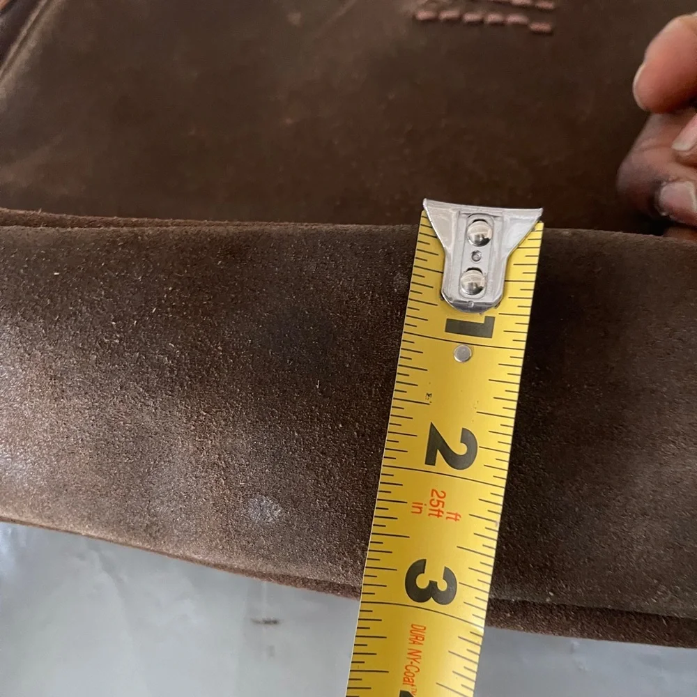 Leonhard Heyden Suede Brown Leather Messenger Bag
